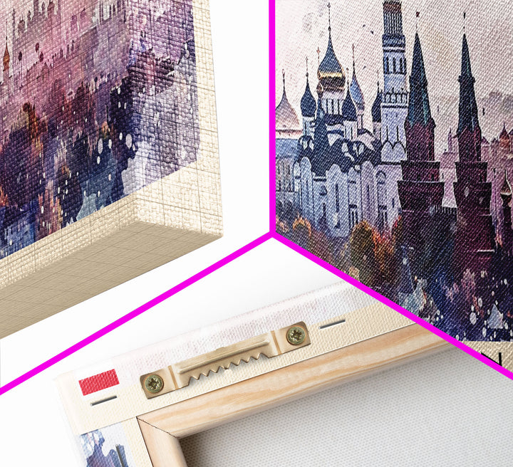 Kazan Russia Panoramic Travel Poster, Framed Canvas Print or Metal Wall Art, Travel Art, Home Decor, Panoramic Painting, Midcentury Art