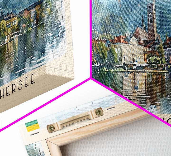 Klagenfurt Austria Panoramic Travel Poster, Framed Canvas Print or Metal Wall Art, Travel Art, Home Decor, Panoramic Painting, Midcentury Art