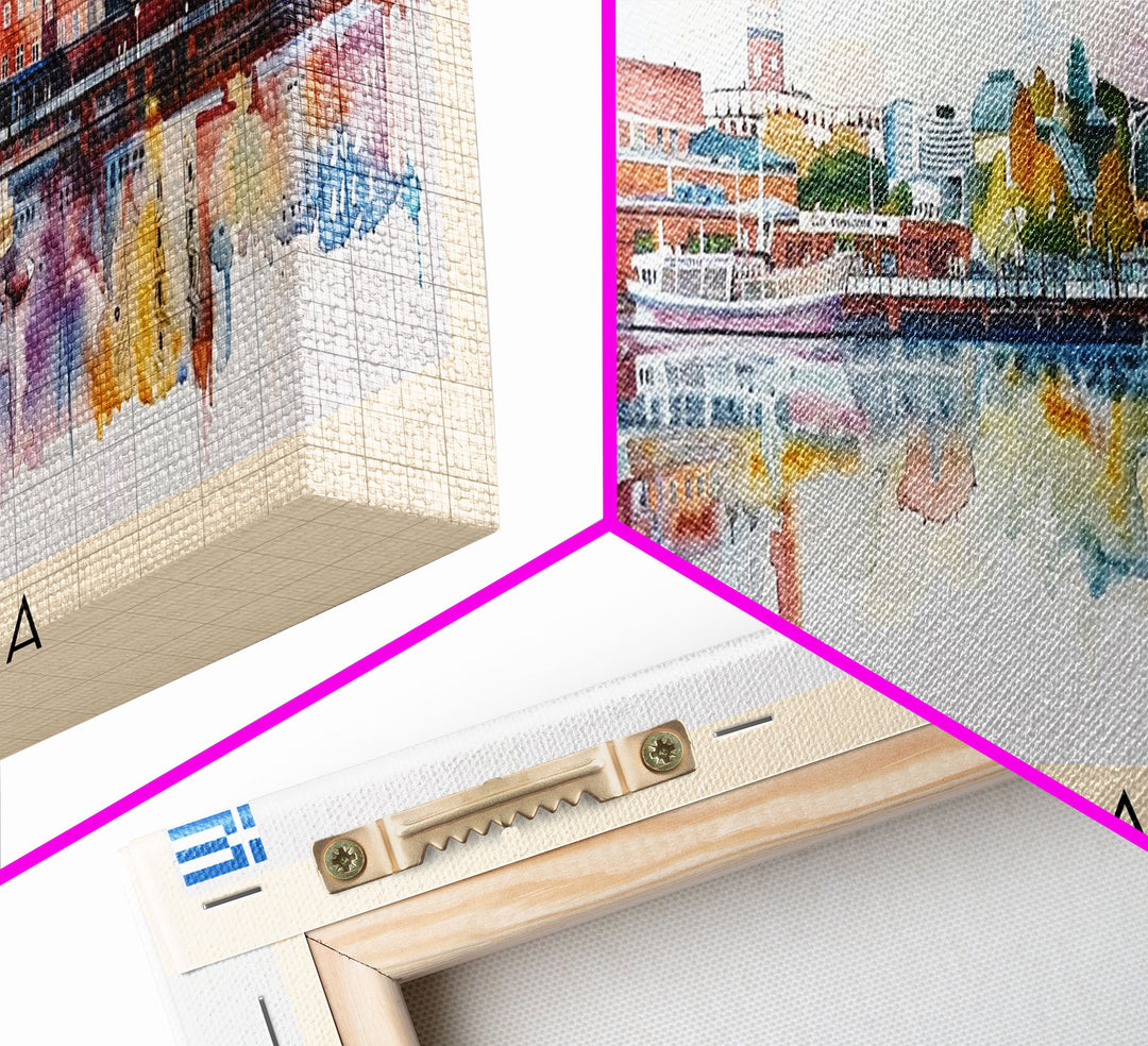 Lappeenranta Finland Panoramic Travel Poster, Framed Canvas Print or Metal Wall Art, Travel Art, Home Decor, Panoramic Painting, Midcentury Art