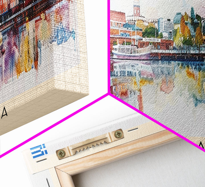 Lappeenranta Finland Panoramic Travel Poster, Framed Canvas Print or Metal Wall Art, Travel Art, Home Decor, Panoramic Painting, Midcentury Art