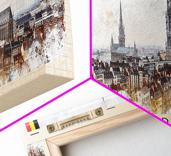 Namur Belgium Wall Art, Panoramic Travel Poster, Panoramic Framed Canvas Print, City Wall Art, Wall Hanging Home Decor, Travel Art