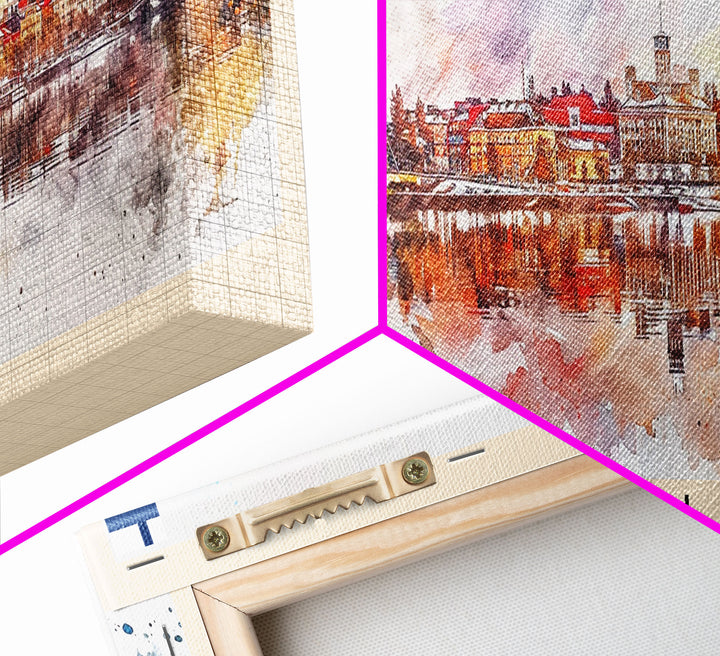 Oulu Finland Travel Print Wall Art, Panoramic City Art, Travel Art, Wall Decor, Vacation Gift, Framed Canvas Print Or Metal Art