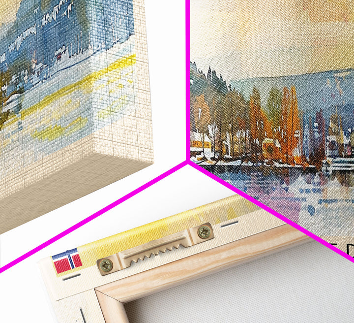 Tonsberg Norway Travel Print Wall Art, Panoramic City Art, Travel Art, Wall Decor, Vacation Gift, Framed Canvas Print Or Metal Art