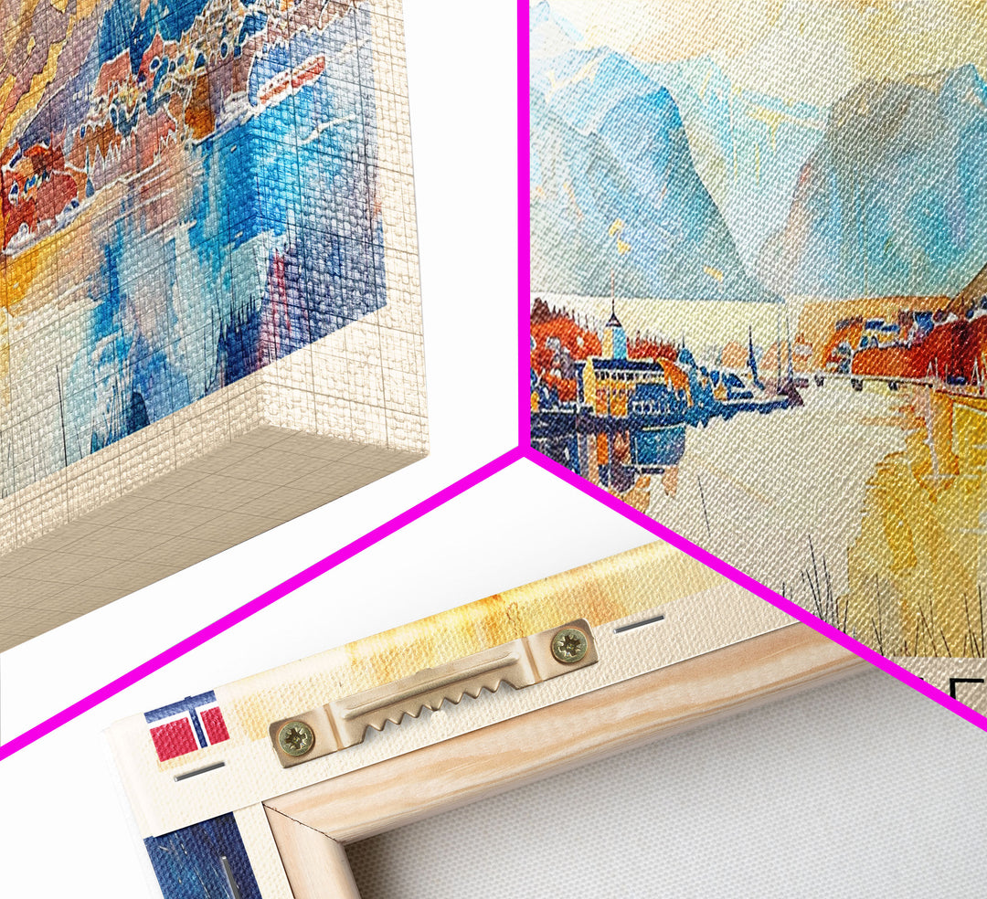 Trondheim Norway Travel Print Wall Art, Panoramic City Art, Travel Art, Wall Decor, Vacation Gift, Framed Canvas Print Or Metal Art