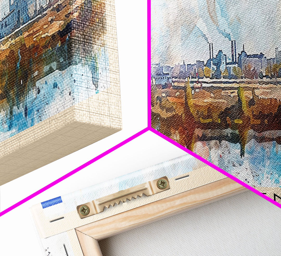 Tyumen Russia Panoramic Travel Poster, Framed Canvas Print or Metal Wall Art, Travel Art, Home Decor, Panoramic Painting, Midcentury Art