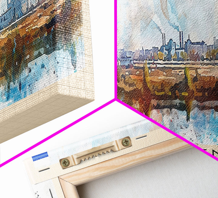 Tyumen Russia Panoramic Travel Poster, Framed Canvas Print or Metal Wall Art, Travel Art, Home Decor, Panoramic Painting, Midcentury Art