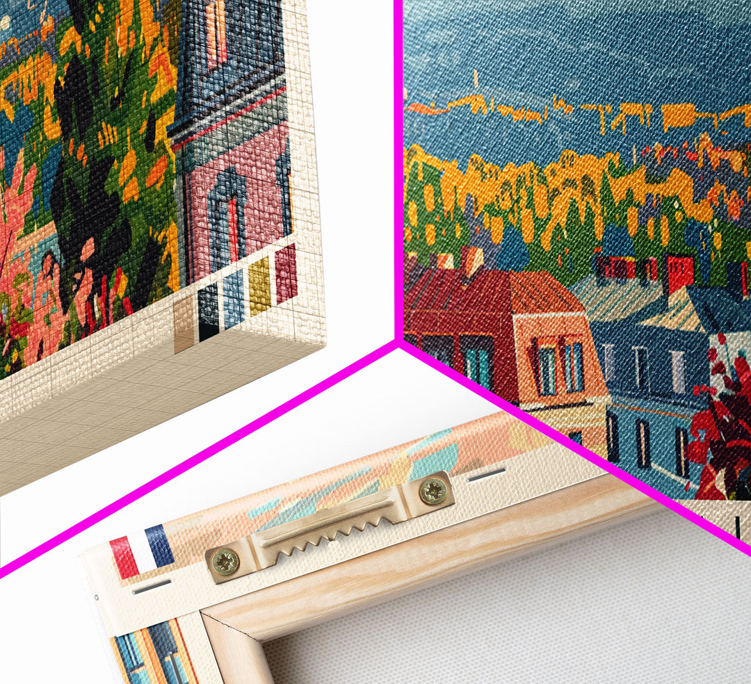 Bordeaux France Panoramic Travel Poster, Framed Canvas Print or Metal Wall Art, Travel Art, Home Decor, Panoramic Painting, Midcentury Art