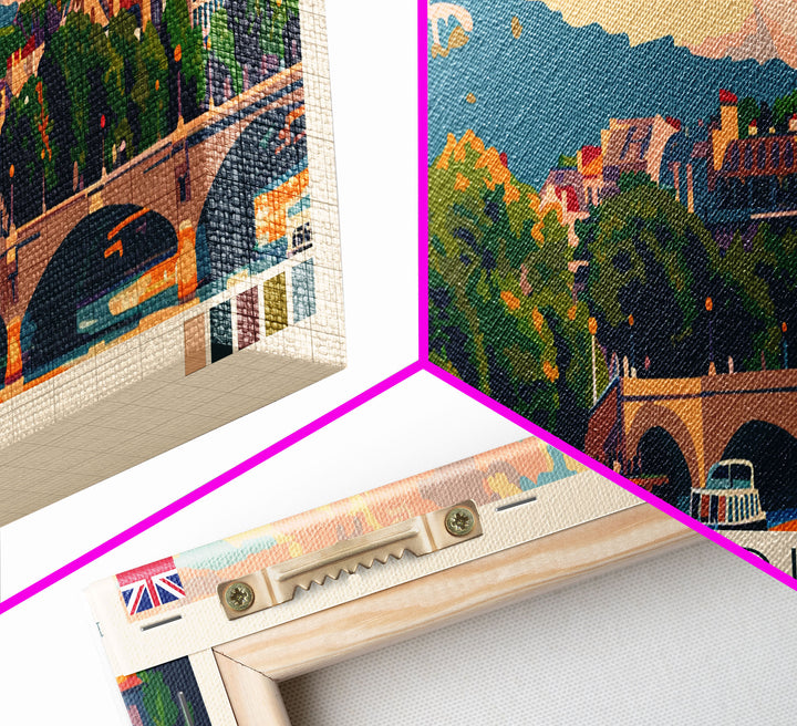 Bristol United Kingdom Panoramic Travel Poster, Framed Canvas Print or Metal Wall Art, Travel Art, Home Decor, Panoramic Painting, Midcentury Art