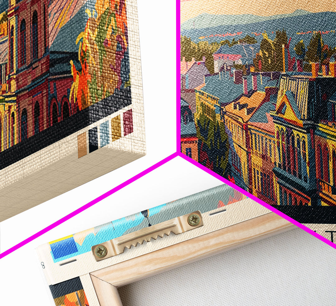 Chernihiv Ukraine Panoramic Travel Poster, Framed Canvas Print or Metal Wall Art, Travel Art, Home Decor, Panoramic Painting, Midcentury Art