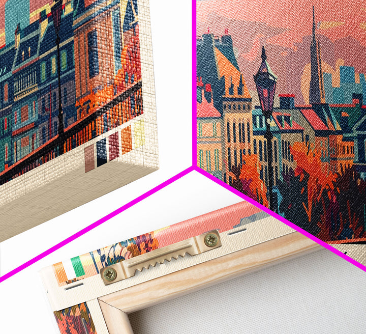 Cork Ireland Panoramic Travel Poster, Framed Canvas Print or Metal Wall Art, Travel Art, Home Decor, Panoramic Painting, Midcentury Art