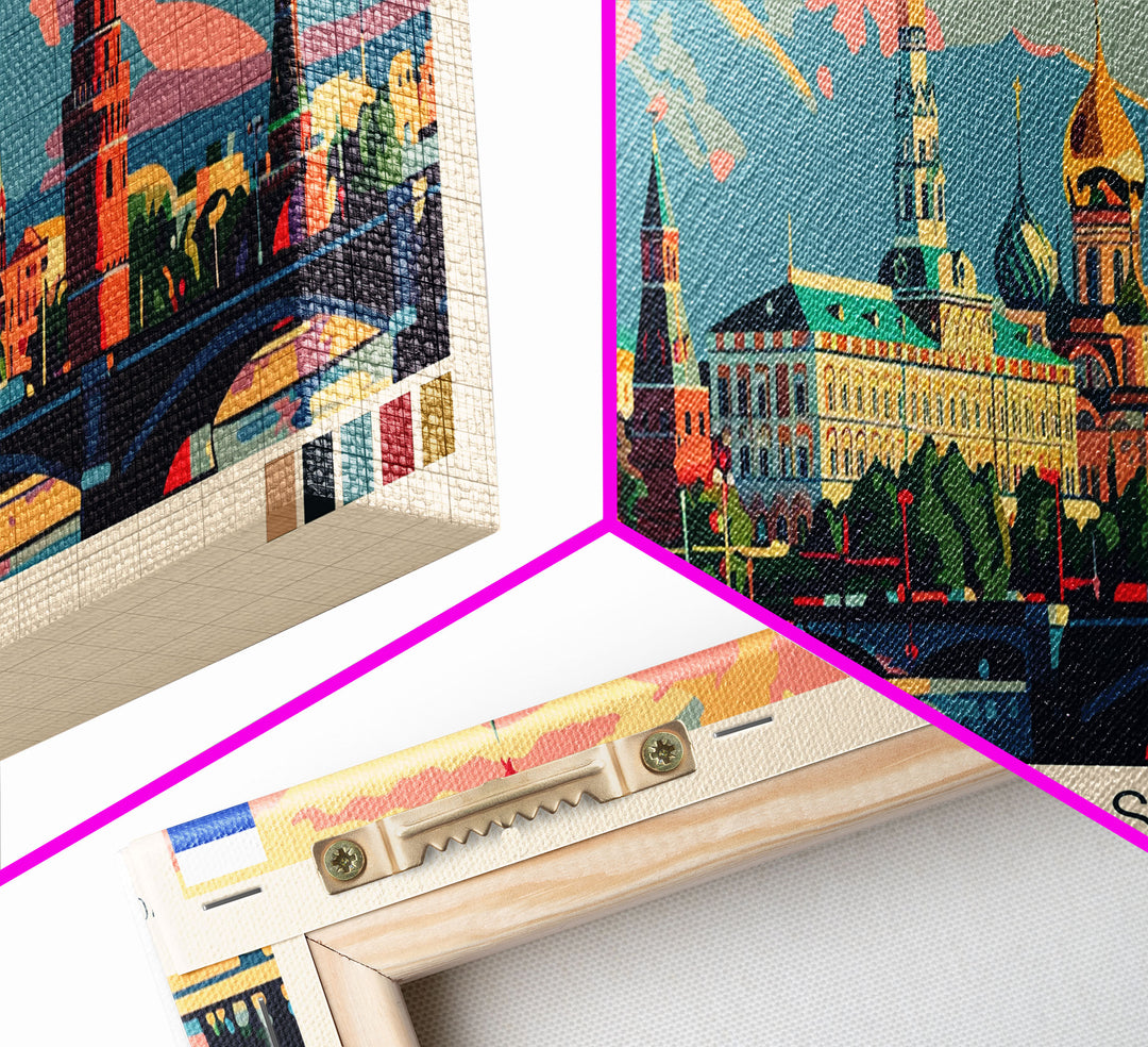 Engels Russia Panoramic Travel Poster, Framed Canvas Print or Metal Wall Art, Travel Art, Home Decor, Panoramic Painting, Midcentury Art