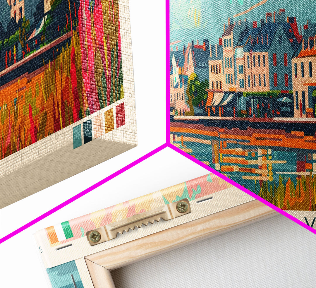 Galway Ireland Panoramic Travel Poster, Framed Canvas Print or Metal Wall Art, Travel Art, Home Decor, Panoramic Painting, Midcentury Art