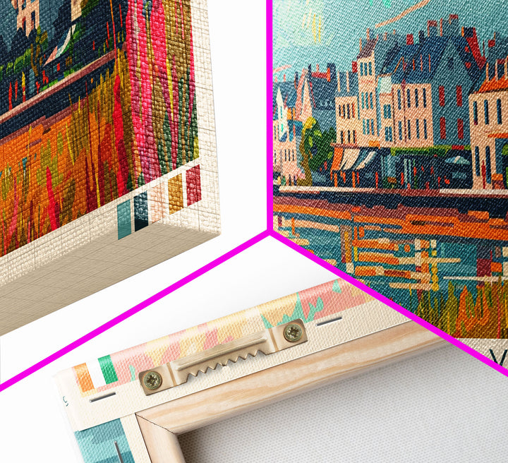 Galway Ireland Panoramic Travel Poster, Framed Canvas Print or Metal Wall Art, Travel Art, Home Decor, Panoramic Painting, Midcentury Art