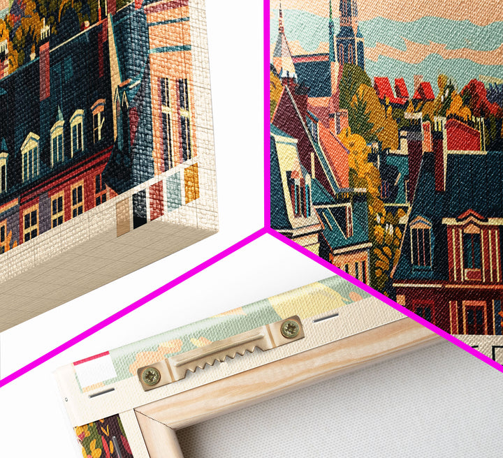 Gliwice Poland Panoramic Travel Poster, Framed Canvas Print or Metal Wall Art, Travel Art, Home Decor, Panoramic Painting, Midcentury Art