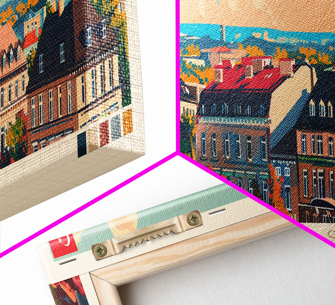 Kaunas Lithuania Travel Print Wall Art, Panoramic City Art, Travel Art, Wall Decor, Vacation Gift, Framed Canvas Print Or Metal Art