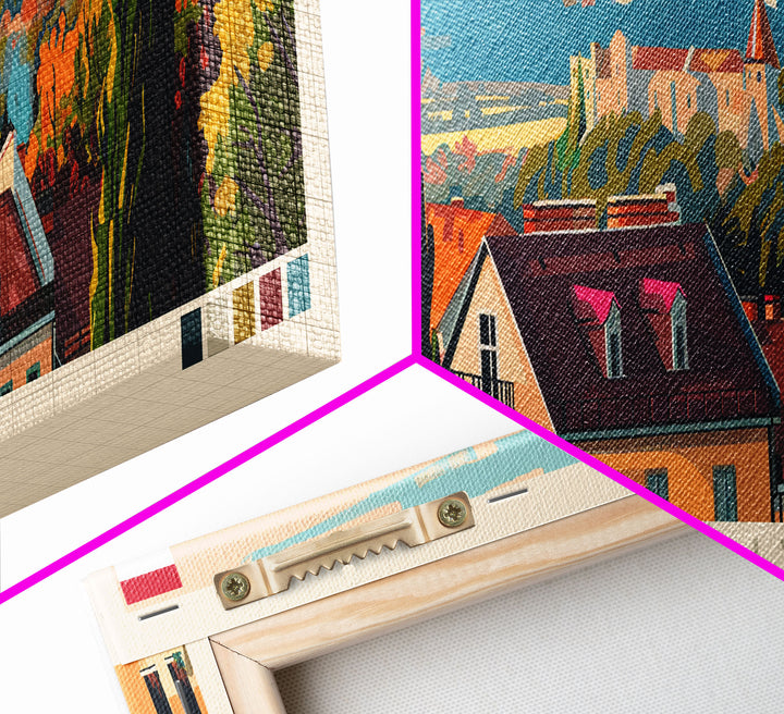 Tatabanya Hungary Travel Print Wall Art, Panoramic City Art, Travel Art, Wall Decor, Vacation Gift, Framed Canvas Print Or Metal Art