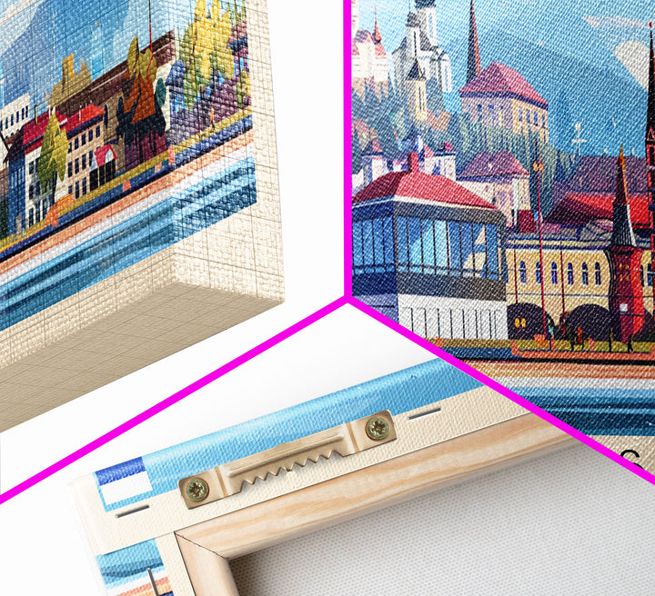 Angarsk Russia Panoramic Travel Poster, Framed Canvas Print or Metal Wall Art, Travel Art, Home Decor, Panoramic Painting, Midcentury Art