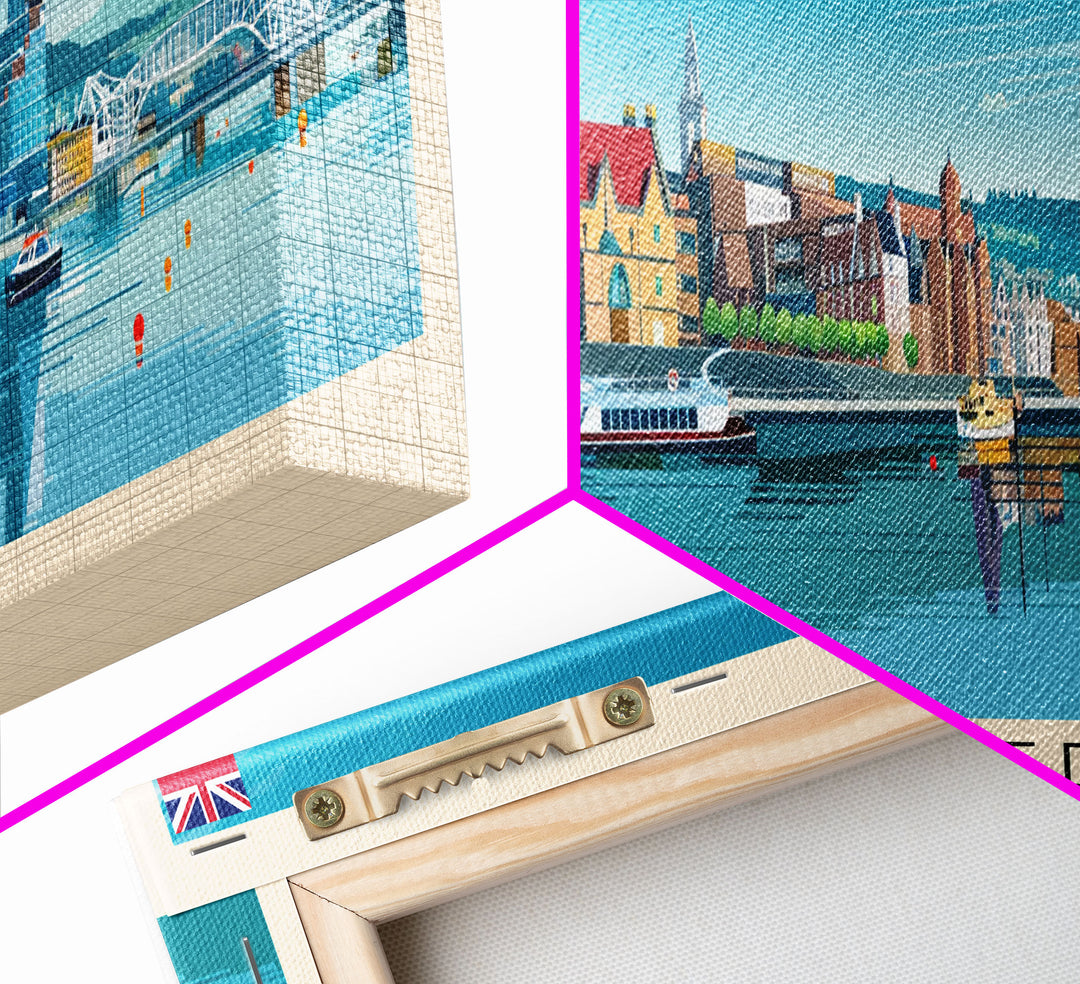 Cardiff United Kingdom Travel Art, City Art, Framed Canvas Print or Metal Wall Art, Europe Travel Poster, Panoramic Wall Art, Extra Wide Wall Art