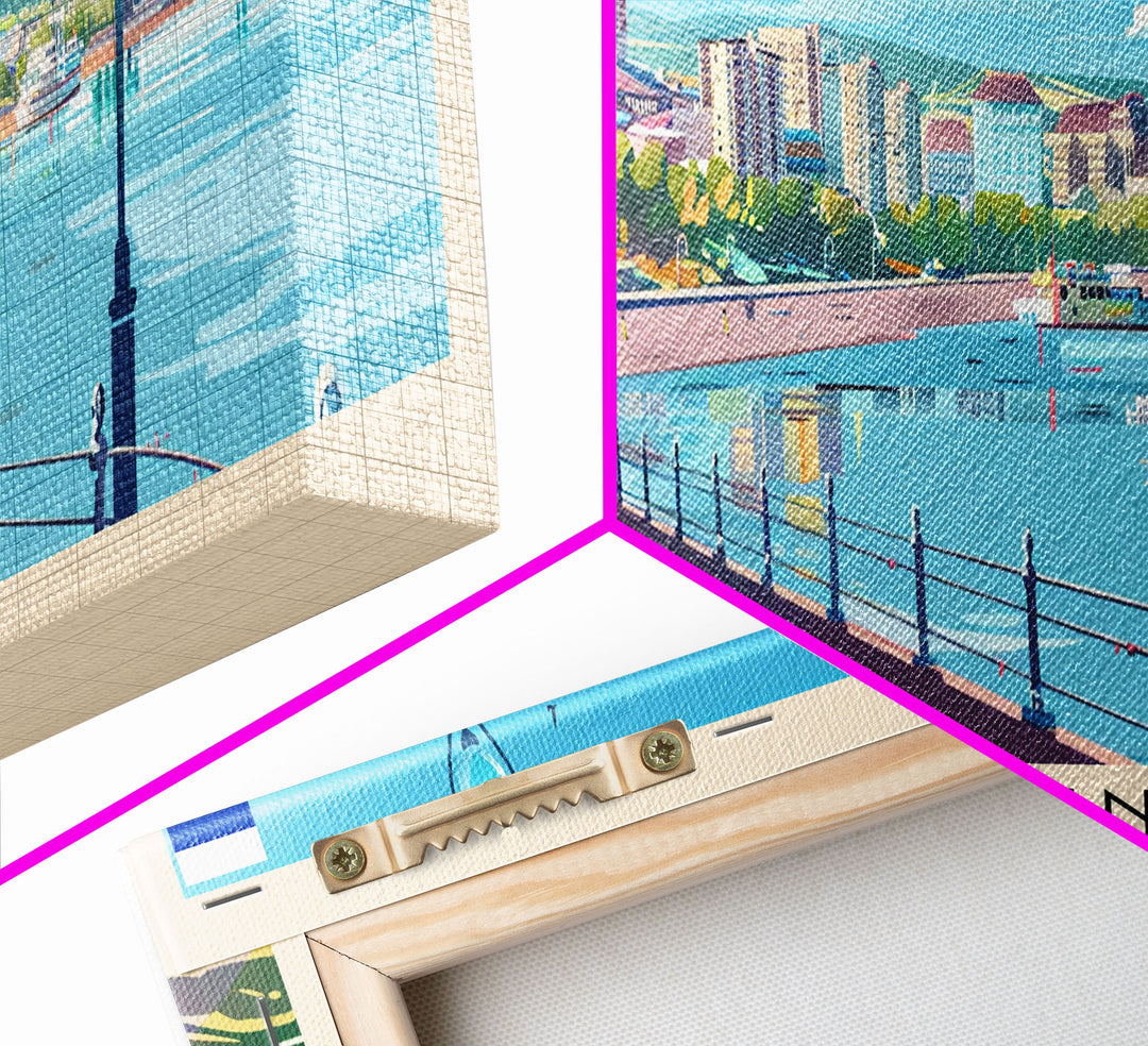 Chelyabinsk Russia Panoramic Travel Poster, Framed Canvas Print or Metal Wall Art, Travel Art, Home Decor, Panoramic Painting, Midcentury Art