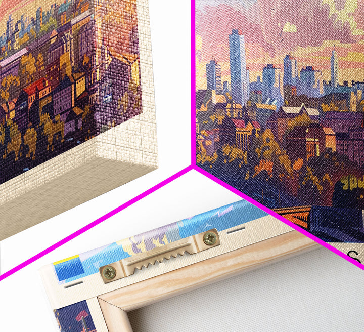 Donetsk Ukraine Panoramic Travel Poster, Framed Canvas Print or Metal Wall Art, Travel Art, Home Decor, Panoramic Painting, Midcentury Art