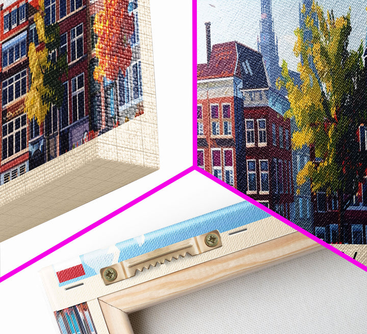 Eindhoven Netherlands Panoramic Travel Poster, Framed Canvas Print or Metal Wall Art, Travel Art, Home Decor, Panoramic Painting, Midcentury Art