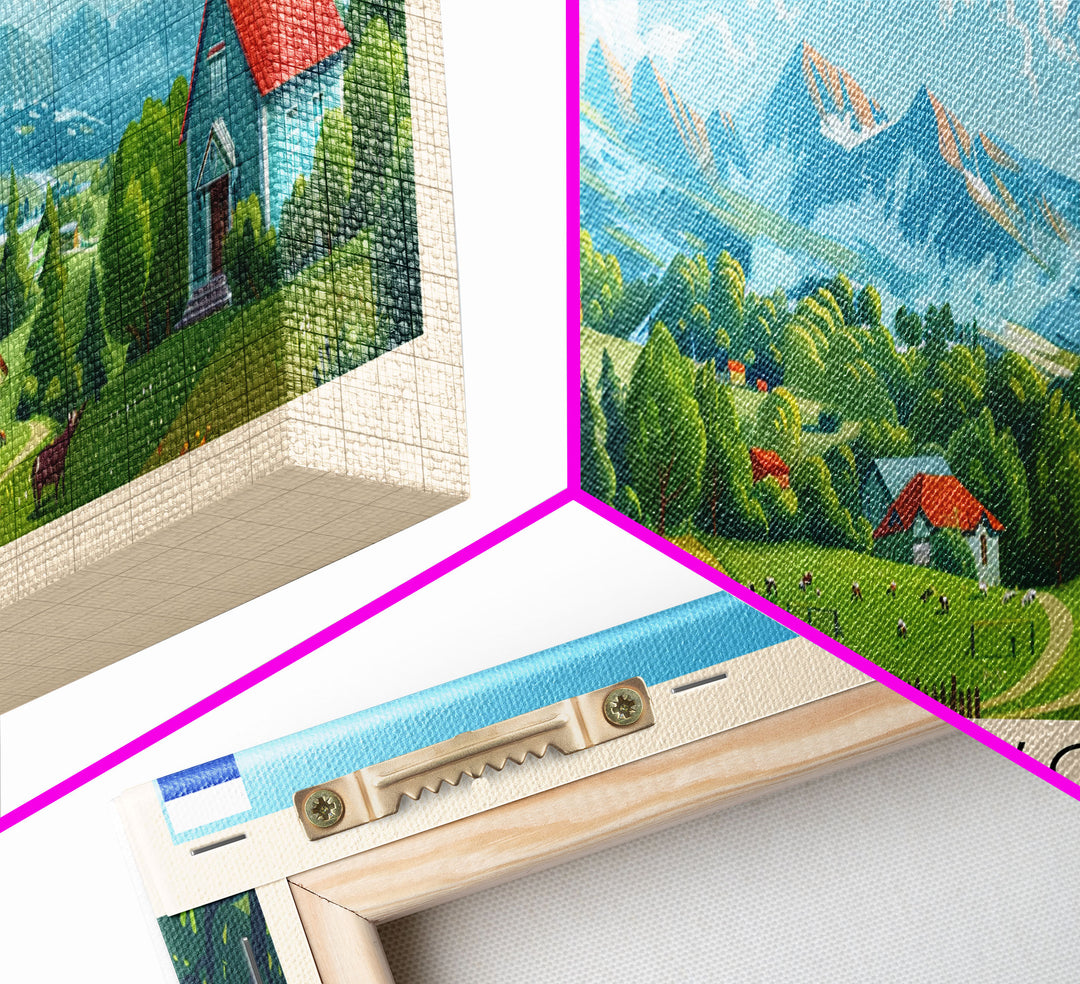 Korolyov Russia Wall Art, Panoramic Travel Poster, Panoramic Framed Canvas Print, City Wall Art, Wall Hanging Home Decor, Travel Art