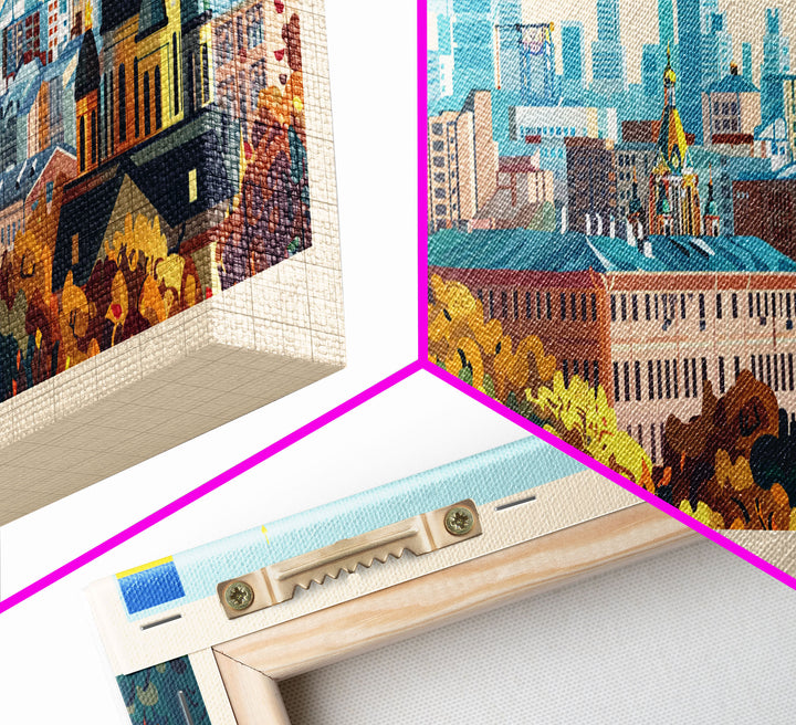 Kyiv Ukraine Wall Art, Panoramic Travel Poster, Panoramic Framed Canvas Print, City Wall Art, Wall Hanging Home Decor, Travel Art