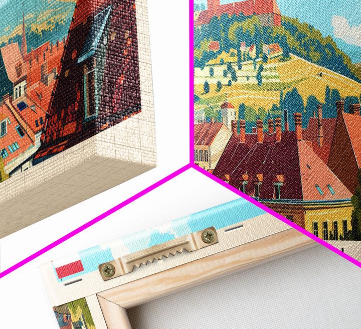 Miskolc Hungary Wall Art, Panoramic Travel Poster, Panoramic Framed Canvas Print, City Wall Art, Wall Hanging Home Decor, Travel Art