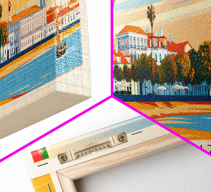 Queluz Portugal Wall Art, Panoramic Travel Poster, Panoramic Framed Canvas Print, City Wall Art, Wall Hanging Home Decor, Travel Art