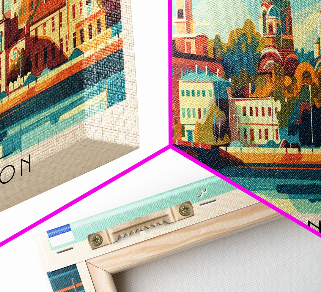 Rostov on Don Russia Panoramic Travel Poster, Framed Canvas Print or Metal Wall Art, Travel Art, Home Decor, Panoramic Painting, Midcentury Art