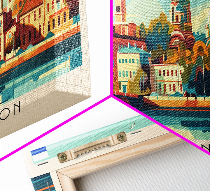 Rostov on Don Russia Panoramic Travel Poster, Framed Canvas Print or Metal Wall Art, Travel Art, Home Decor, Panoramic Painting, Midcentury Art