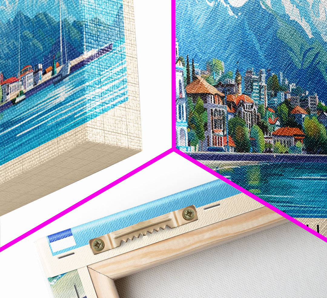 Sochi Russia Panoramic Travel Poster, Framed Canvas Print or Metal Wall Art, Travel Art, Home Decor, Panoramic Painting, Midcentury Art