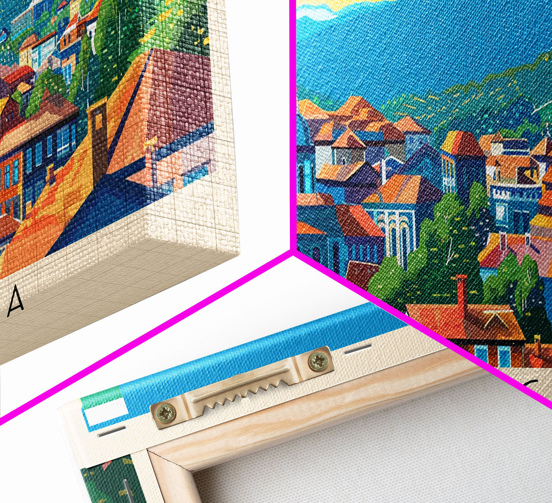 Stara Zagora Bulgaria Wall Art, Panoramic Travel Poster, Panoramic Framed Canvas Print, City Wall Art, Wall Hanging Home Decor, Travel Art