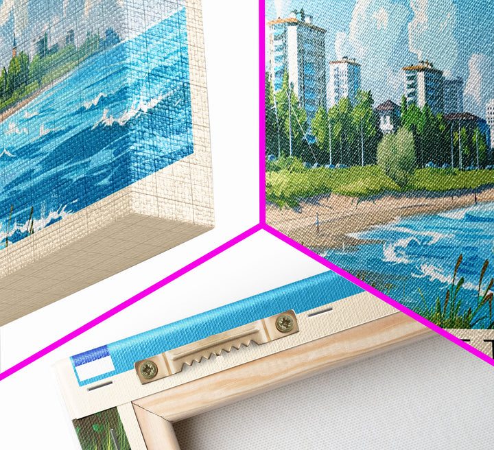 Tolyatti Russia Panoramic Travel Poster, Framed Canvas Print or Metal Wall Art, Travel Art, Home Decor, Panoramic Painting, Midcentury Art