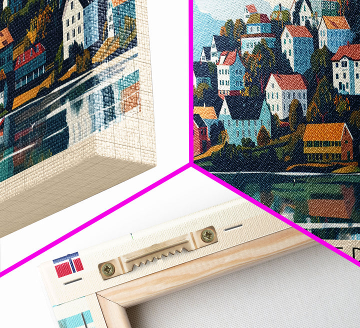 Tųnsberg Norway Travel Print Wall Art, Panoramic City Art, Travel Art, Wall Decor, Vacation Gift, Framed Canvas Print Or Metal Art