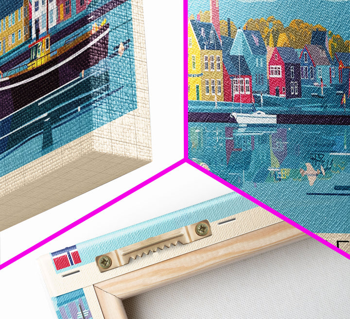 Trondheim Norway Travel Print Wall Art, Panoramic City Art, Travel Art, Wall Decor, Vacation Gift, Framed Canvas Print Or Metal Art