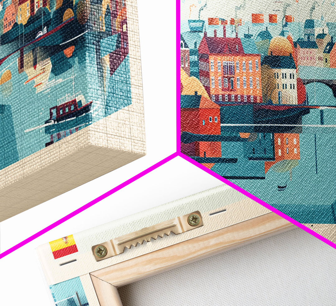 Ume Sweden Panoramic Travel Poster, Framed Canvas Print or Metal Wall Art, Travel Art, Home Decor, Panoramic Painting, Midcentury Art