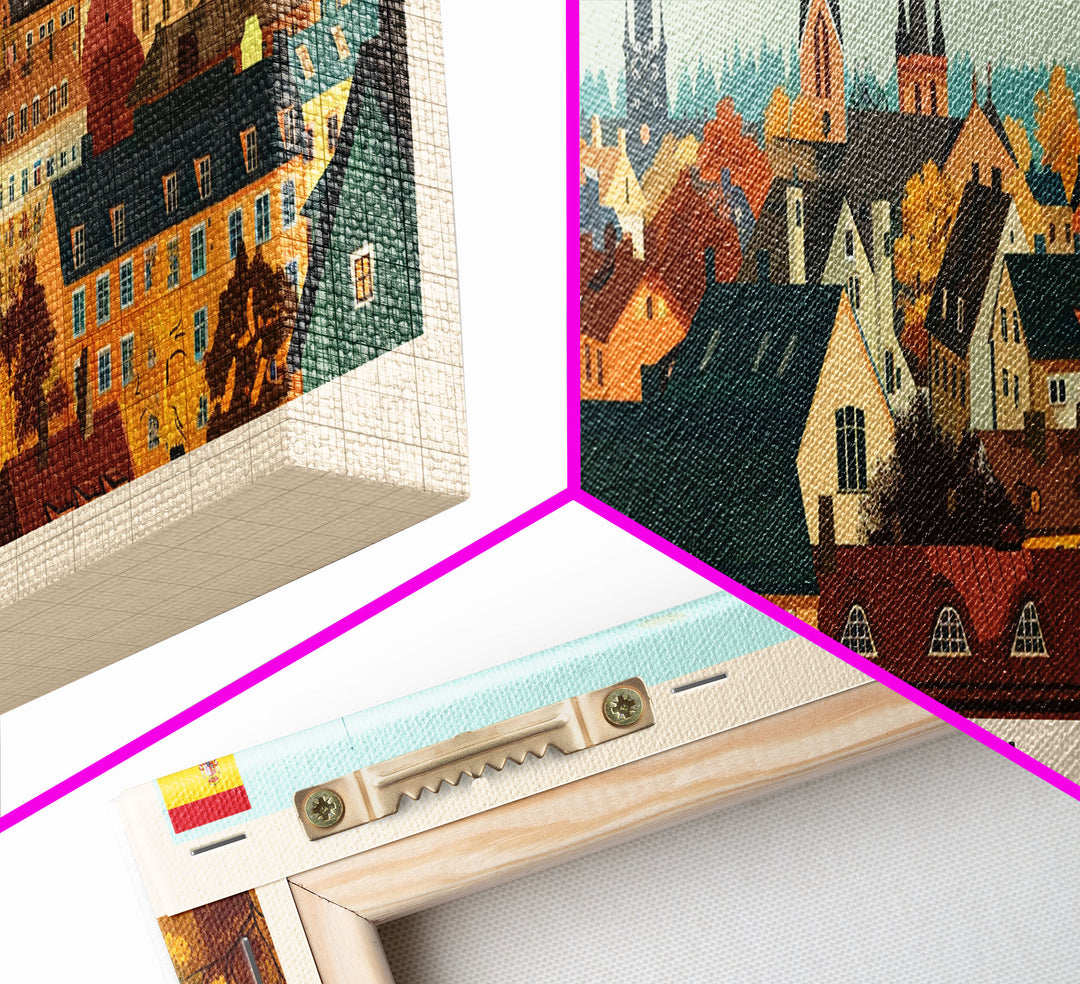 Uppsala Sweden Wall Art, Panoramic Travel Poster, Panoramic Framed Canvas Print, City Wall Art, Wall Hanging Home Decor, Travel Art