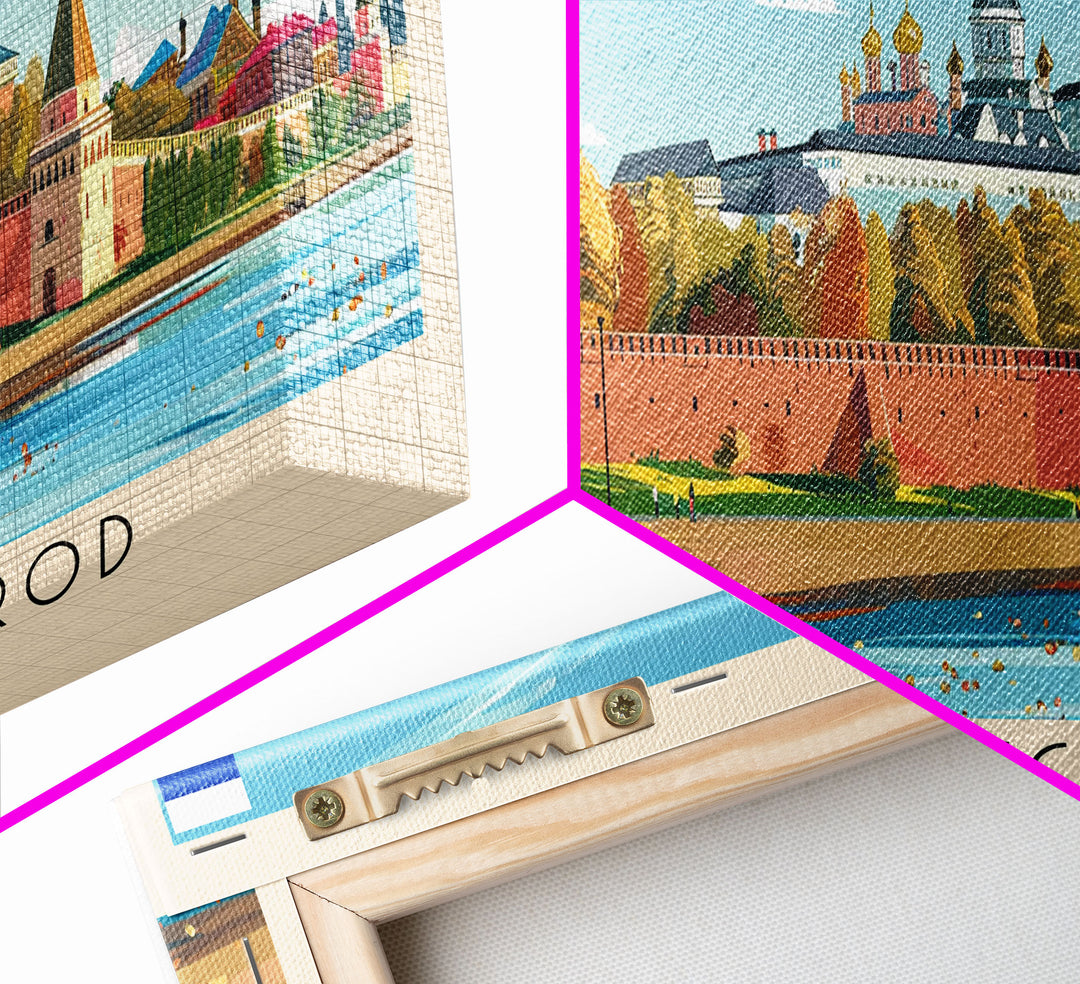 Veliky Novgorod Russia Wall Art, Panoramic Travel Poster, Panoramic Framed Canvas Print, City Wall Art, Wall Hanging Home Decor, Travel Art
