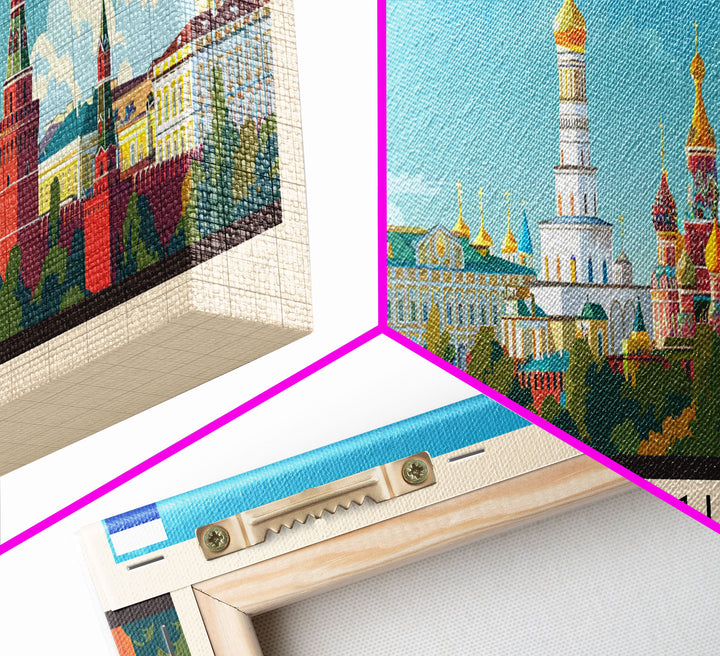 Vladikavkaz Russia Panoramic Travel Poster, Framed Canvas Print or Metal Wall Art, Travel Art, Home Decor, Panoramic Painting, Midcentury Art