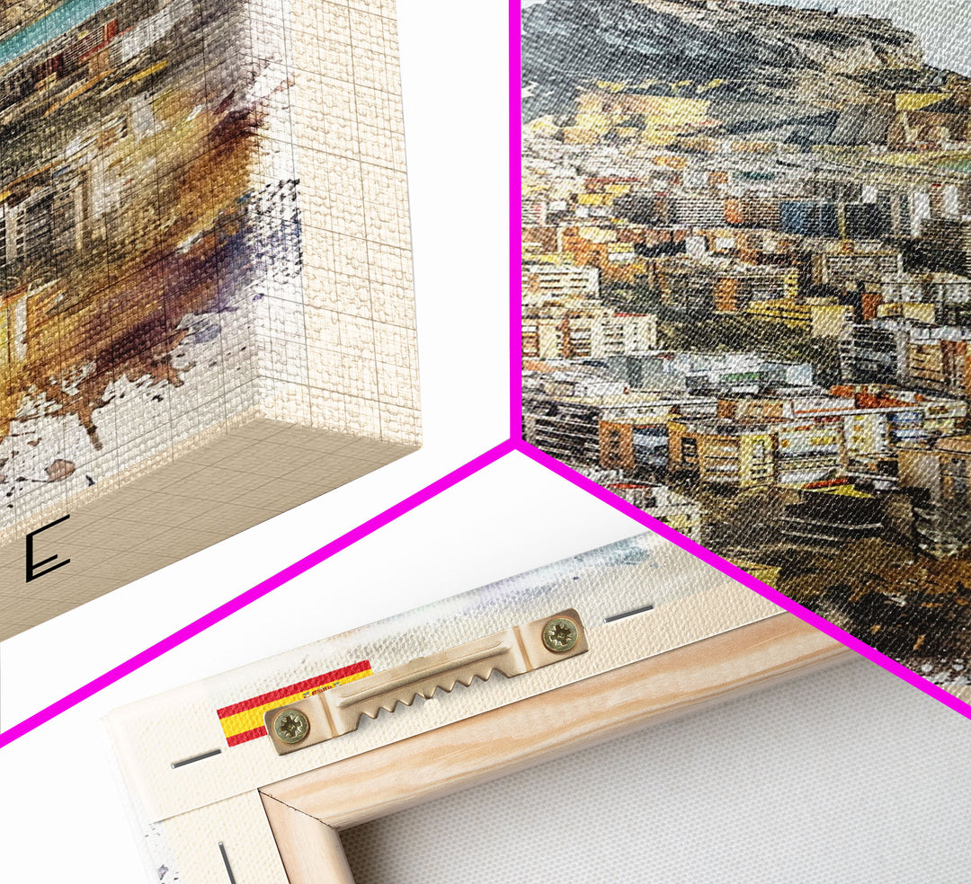 Alicante Spain Coastal City Travel Poster Art, Framed Canvas Print, Stunning Wall Art for Living Room, Bedroom Decor, Home Decoration