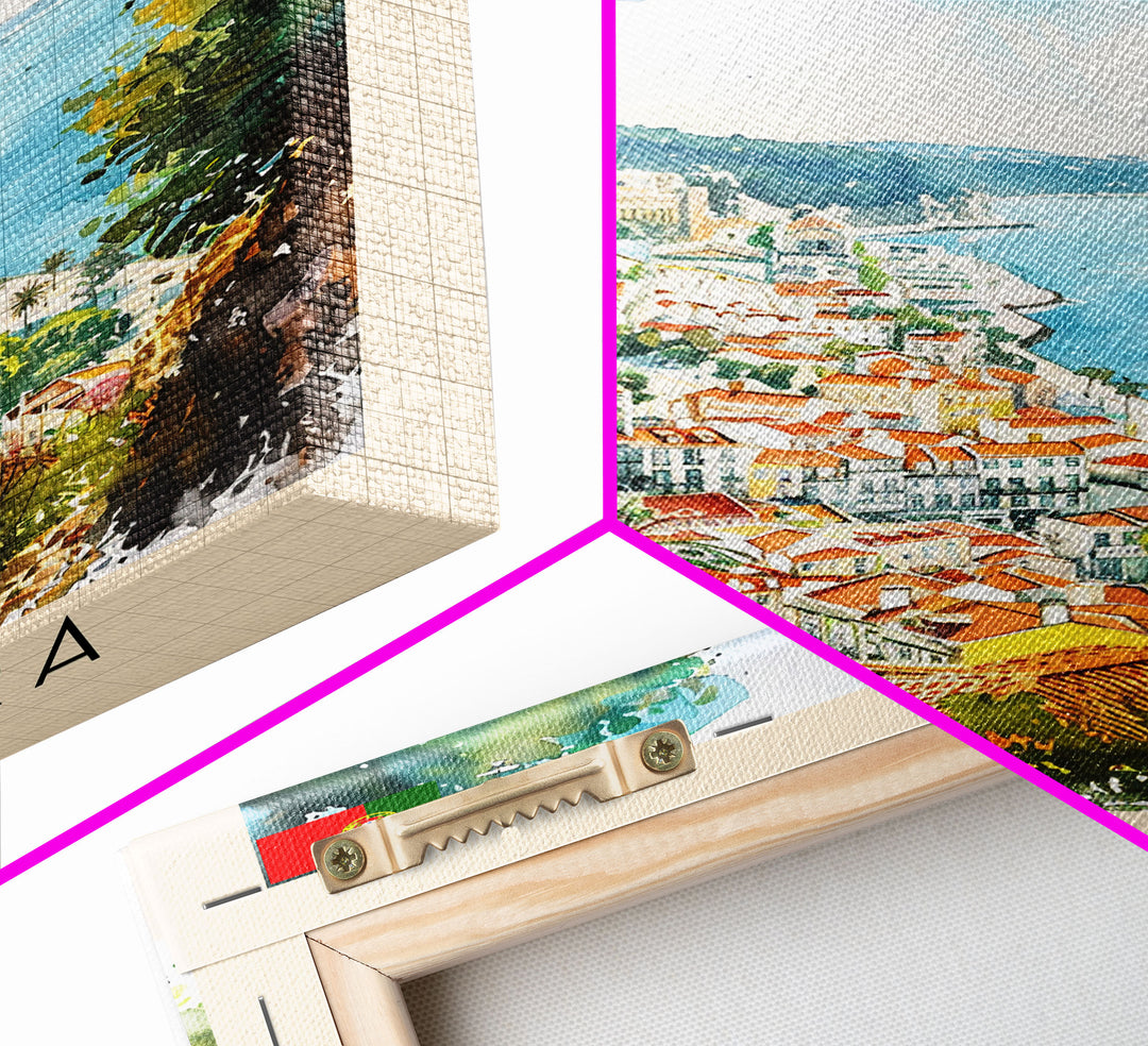 Amadora Portugal Scenic View Travel Poster Art, Framed Canvas Print, Stunning Wall Art for Living Room, Bedroom Decor, Home Decoration