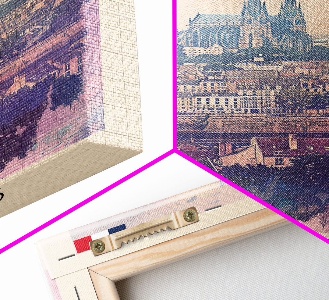 Enchanting Angers Cathedral View, Framed Canvas Print, Ideal for Bedroom Art, Travel Poster, Home Decoration, Boho Wall Art