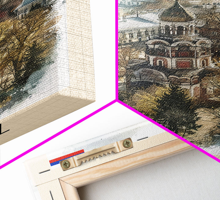 Barnaul Russia Travel Poster Framed Canvas Print, Wall Art, Home Decor, Abstract Painting, Living Room Art, Vacation Gift