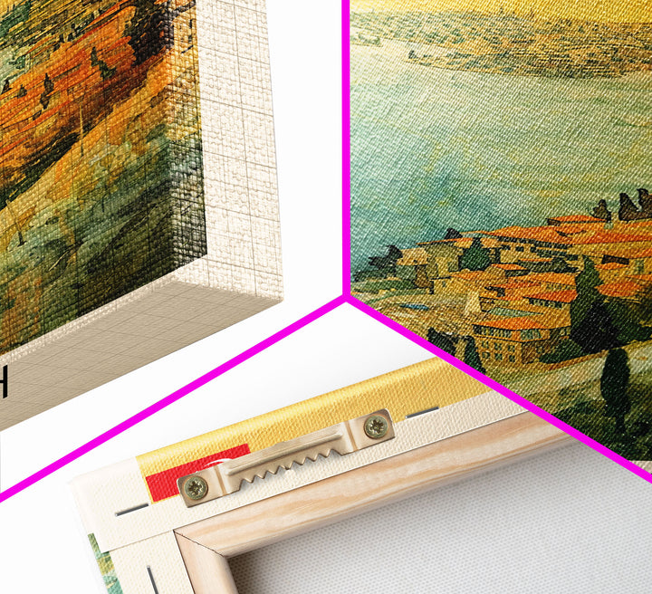 Batman Turkey Travel Poster Framed Canvas Print, Wall Art, Living Room Art, Watercolor Painting, Original Art, Vacation Gift