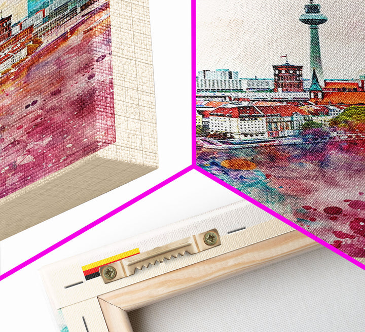 Berlin Germany Travel Poster Framed Canvas Print, Modern Art, Home Decor, Wall Art, Minimalist Travel Print, Cityscape Art