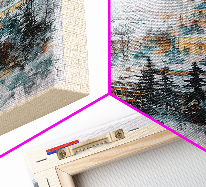 Chita Russia Travel Poster Framed Canvas Print, Wall Art, Home Decor, Travel Print, Abstract Watercolor Painting, Original Art