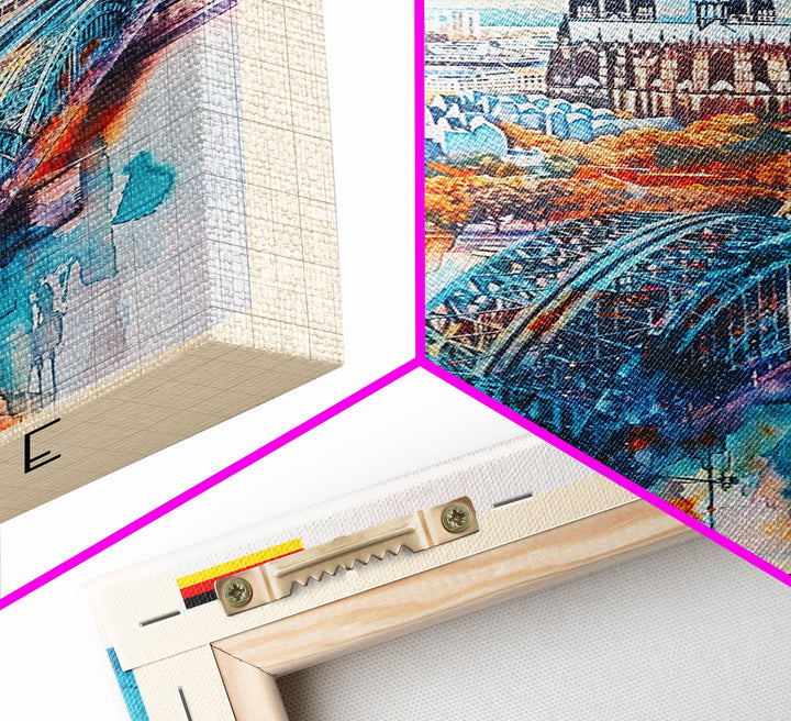 Cologne Germany Watercolor Travel Poster, Wood Framed Canvas Print, Boho Wall Art, Living Room Decor, Original Artwork, Cityscape Home Decor, Travel Print