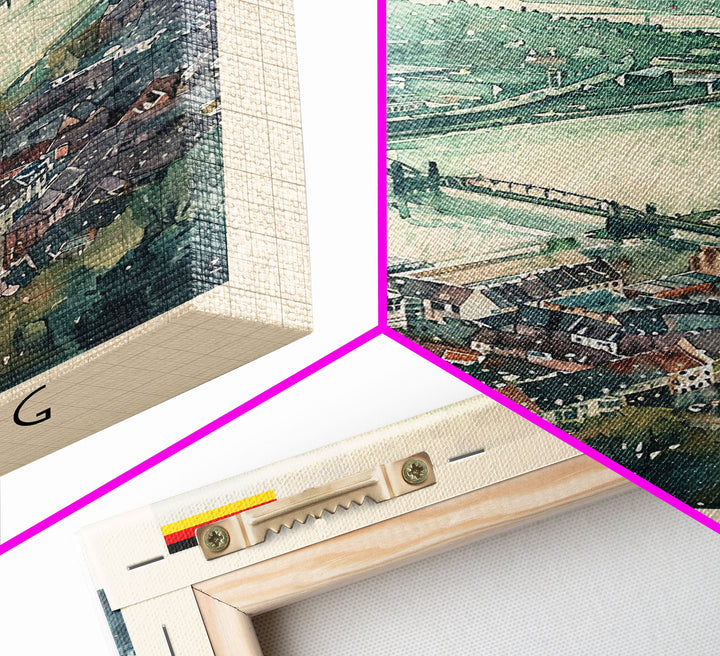 Duisburg, Germany Framed Canvas Print. Ideal Wall Art for Modern Living Room or Bedroom Decor, Stunning Urban Travel Poster.