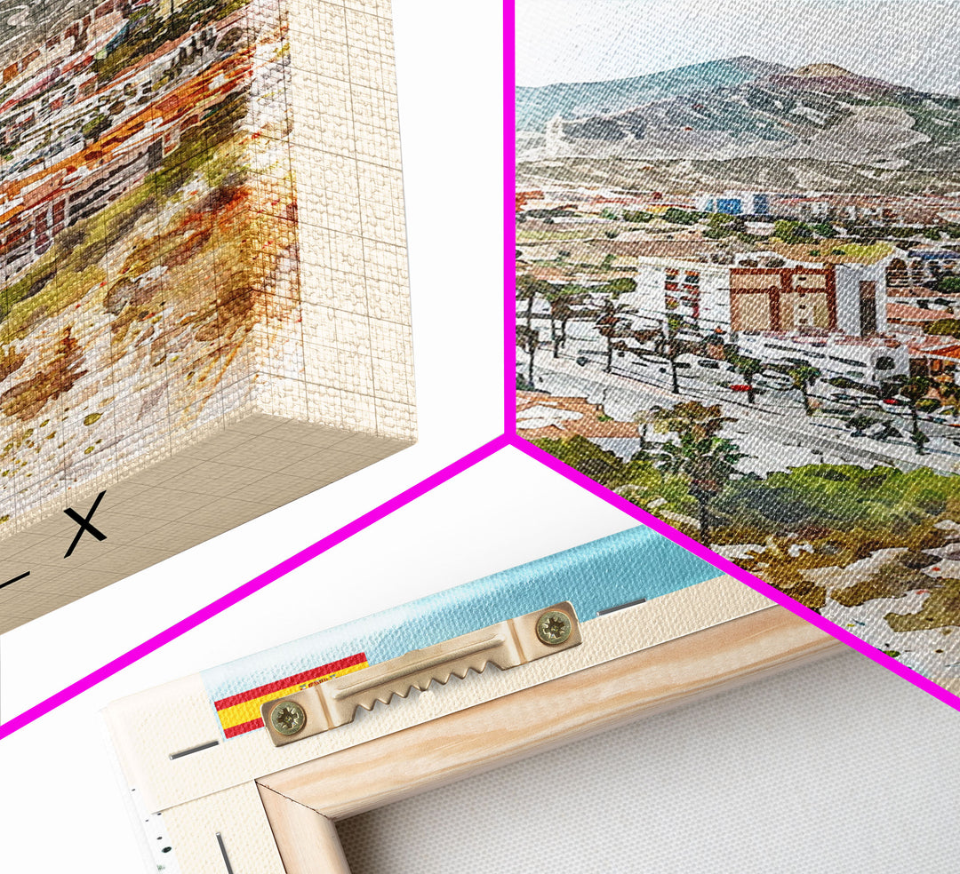 Elche, Spain Vibrant Framed Canvas Print. Stunning Wall Art for Living Room or Bedroom Decor, Spanish Travel Poster Art.